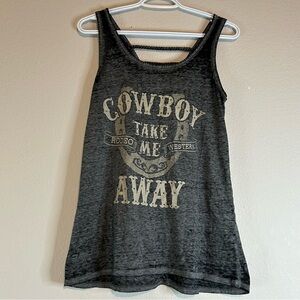 Maurices Distressed Cowboy Take Me Away Tank Top